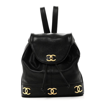 Chanel Caviar Triple CC Backpack Black 1 of 13