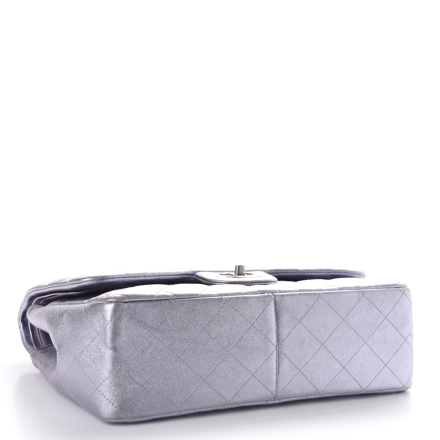 Chanel Iridescent Lambskin Jumbo Double Flap Light Grey 4 of 10
