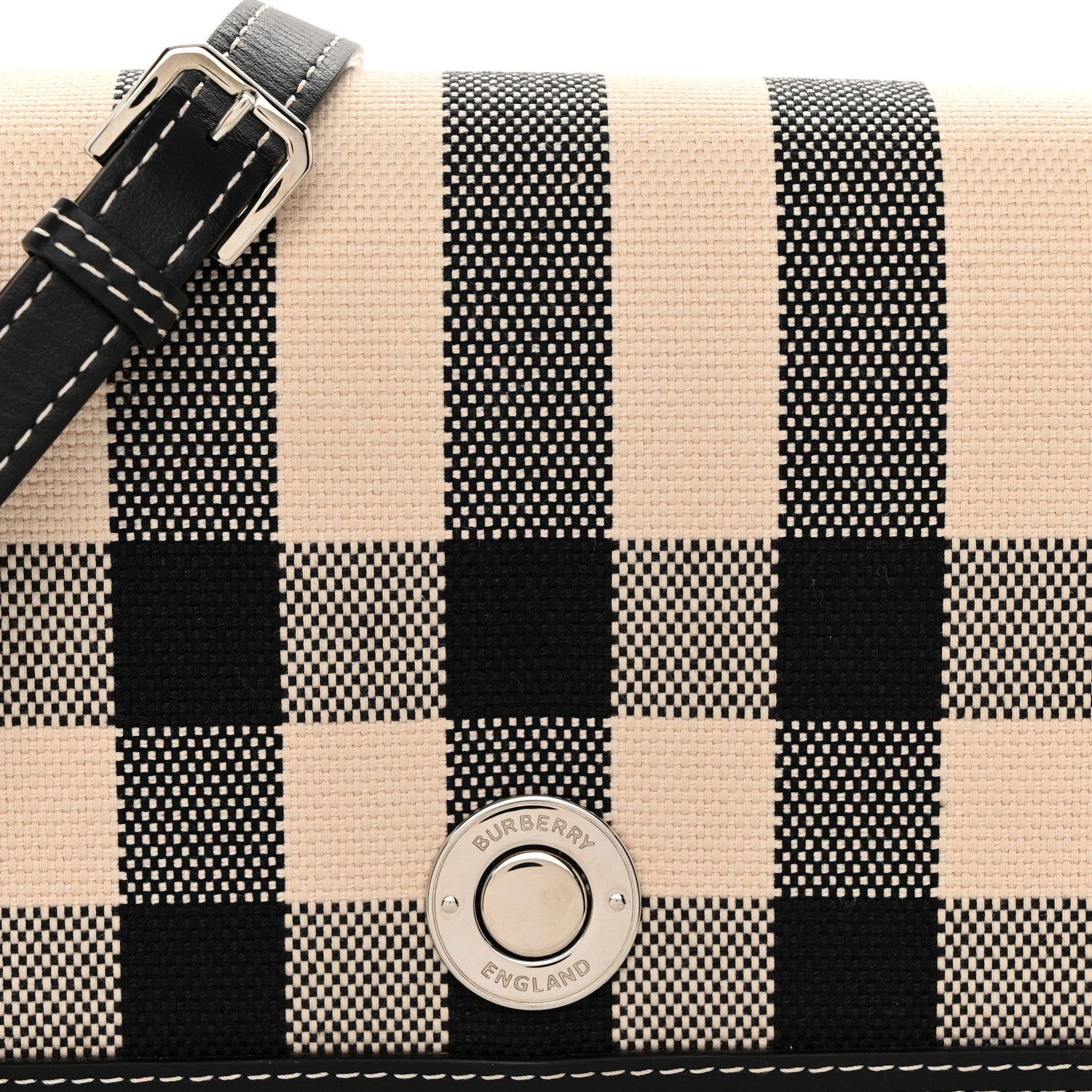 Burberry E-Canvas Vintage Check Hampshire Crossbody Black 8 of 10