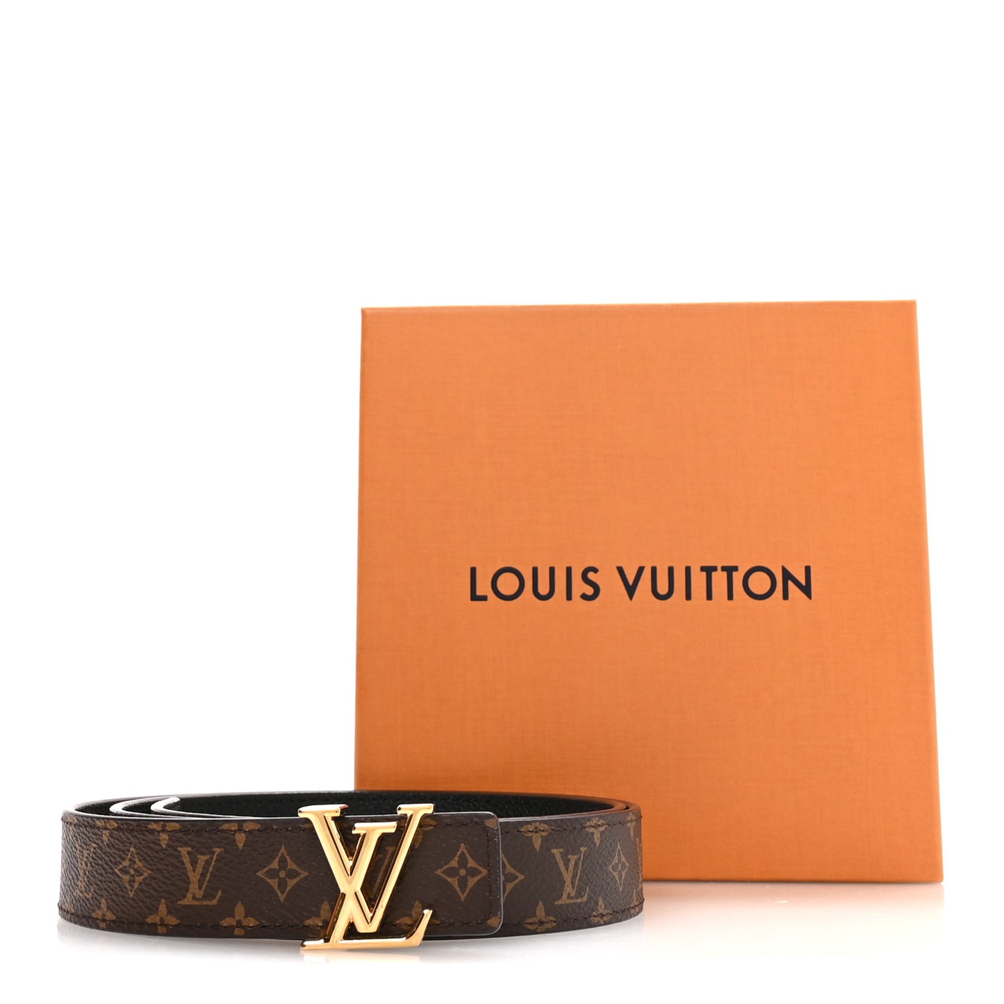 Calfskin Monogram 25mm LV Iconic Reversible Belt 85 34 Black