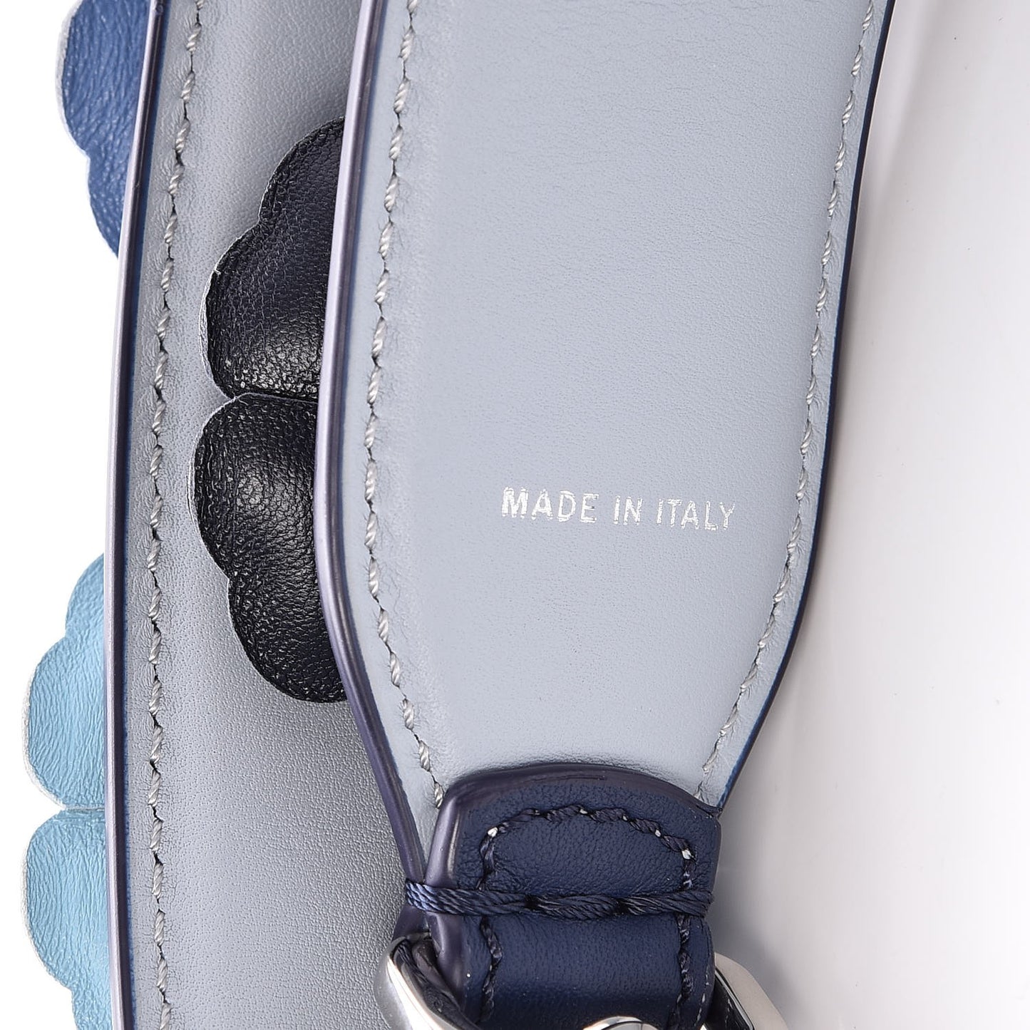 Vitello Dolce Flowerland Bi-Color Studded Strap You Blueberry Azzurro Polvere Multicolor