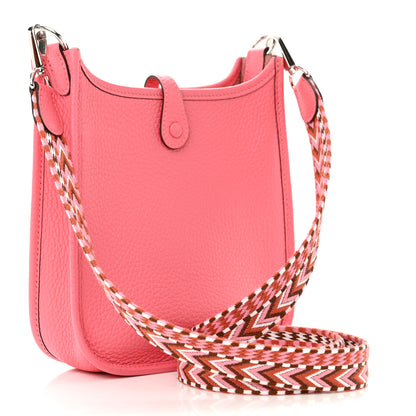 Hermes Taurillon Clemence Allegro Evelyne TPM Rose Azalee Rose Confetti 3 of 11
