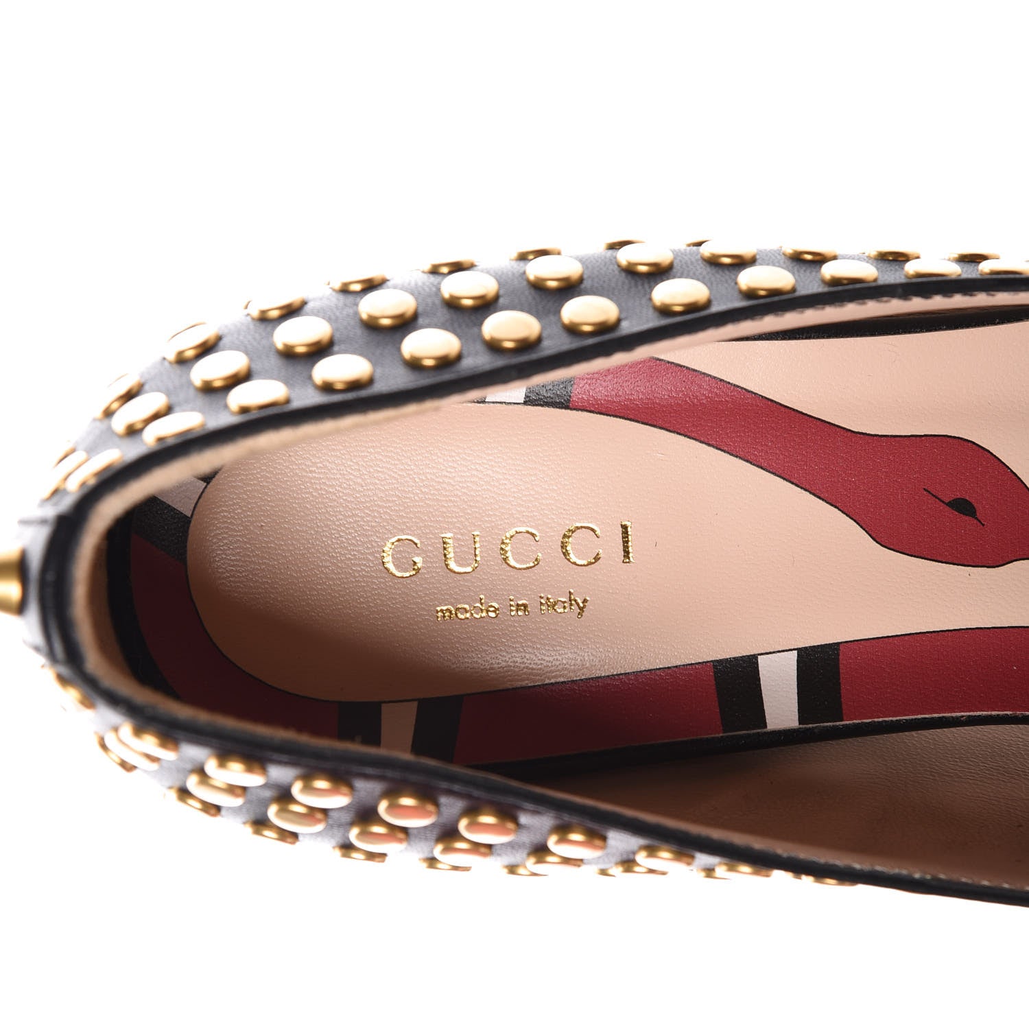Gucci Malaga Kid Studded Polly Fringe 55mm Loafer Pumps 37.5 Black 6 of 8