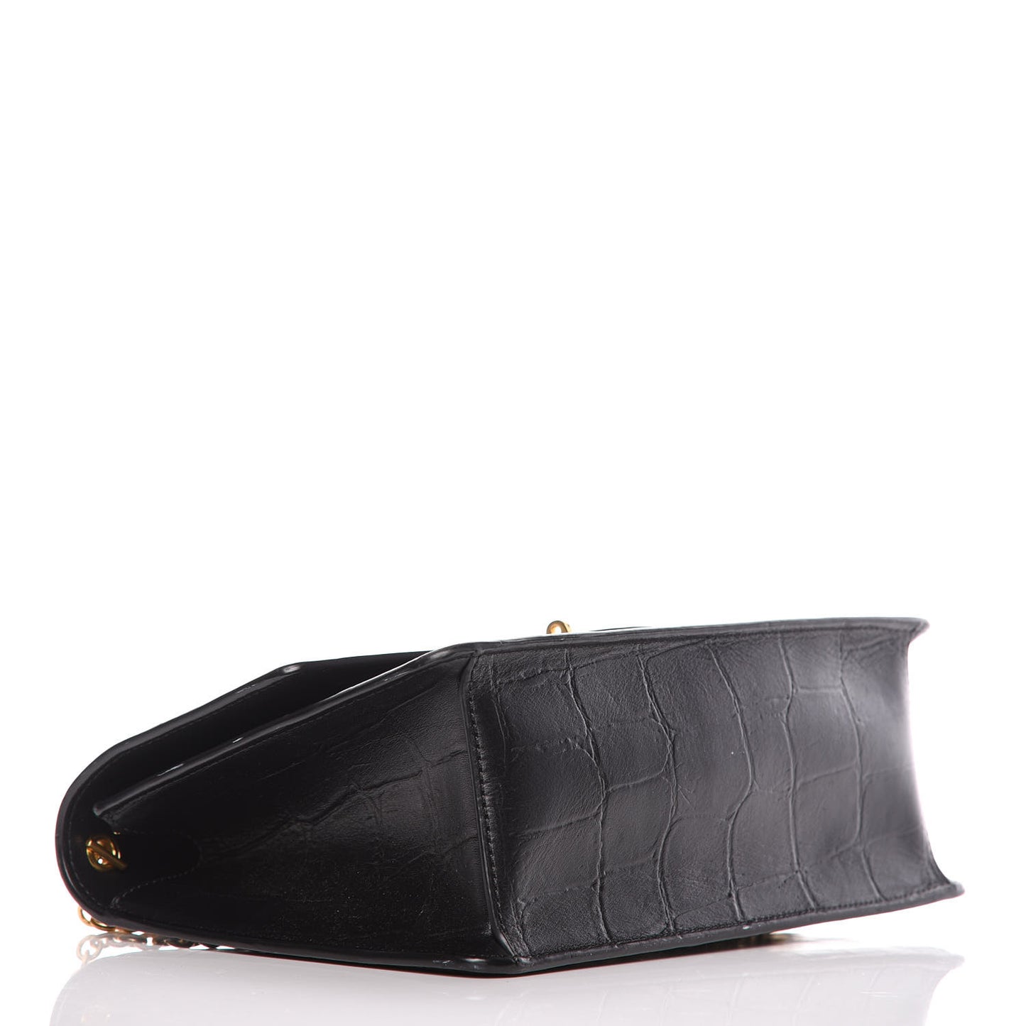 Deep Calfskin Crocodile Embossed Medium Darley Black