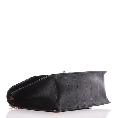 Mulberry Deep Calfskin Crocodile Embossed Medium Darley Black 4 of 10