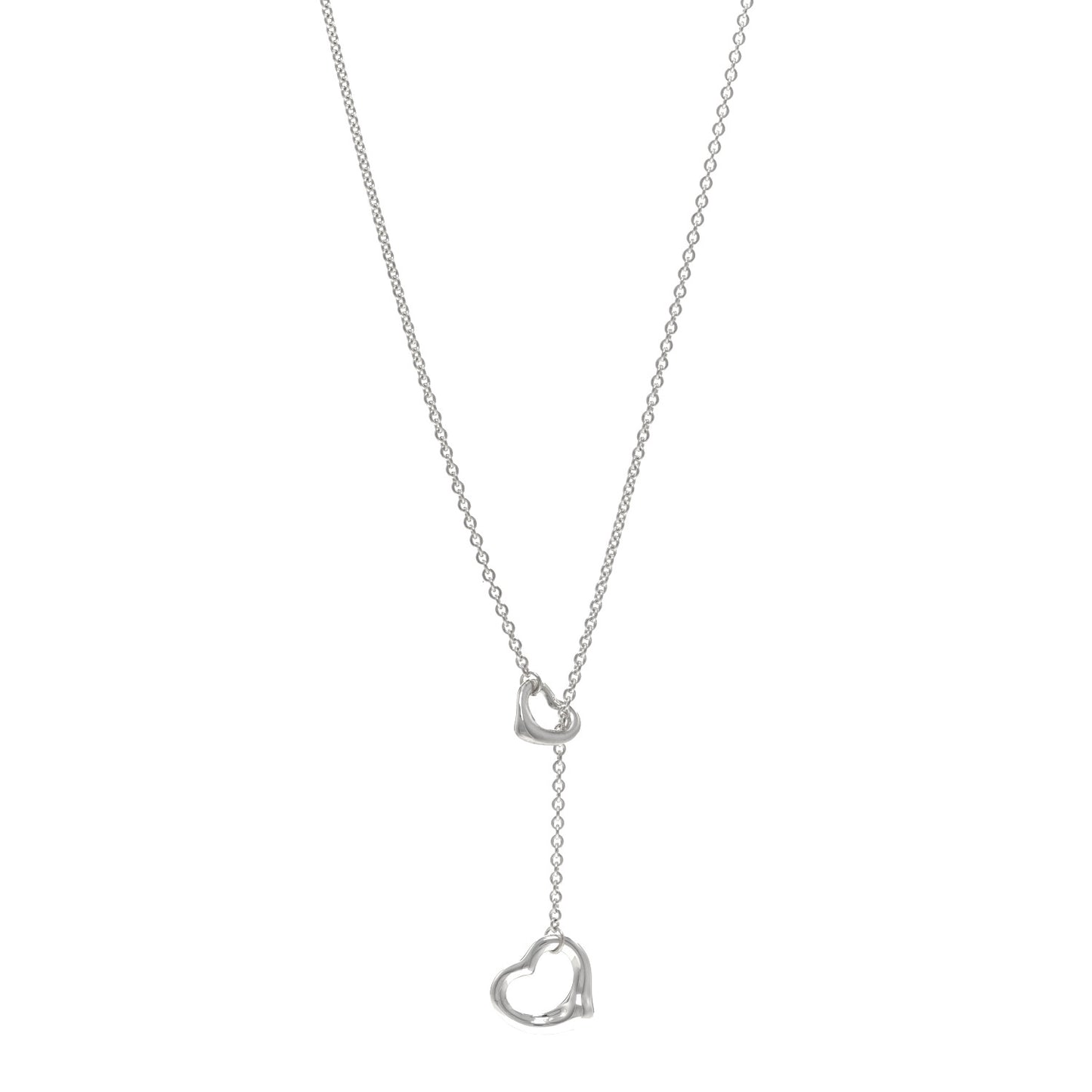 Sterling Silver Elsa Peretti Open Heart Lariat Necklace