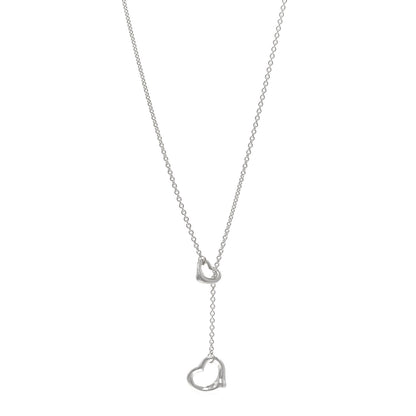Tiffany Sterling Silver Elsa Peretti Open Heart Lariat Necklace 1 of 4