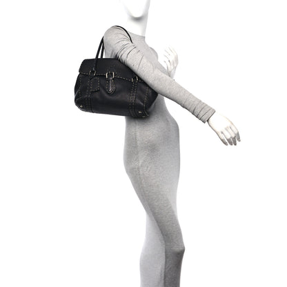 Fendi Cuoio Romano Selleria Medium Linda Satchel Black 2 of 9