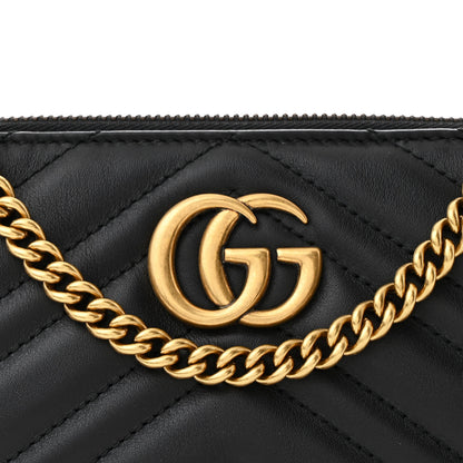 Gucci Calfskin Matelasse Mini GG Marmont Chain Bag Black 8 of 10