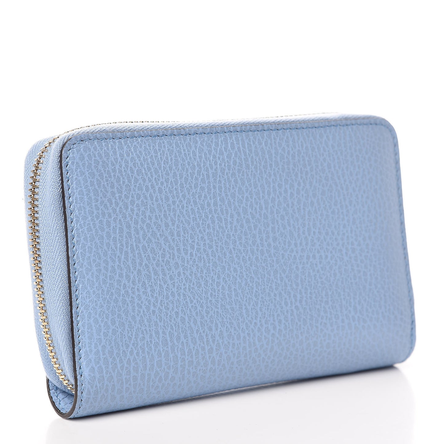Dollar Calfskin Medium GG Zip Around Wallet Mineral Blue