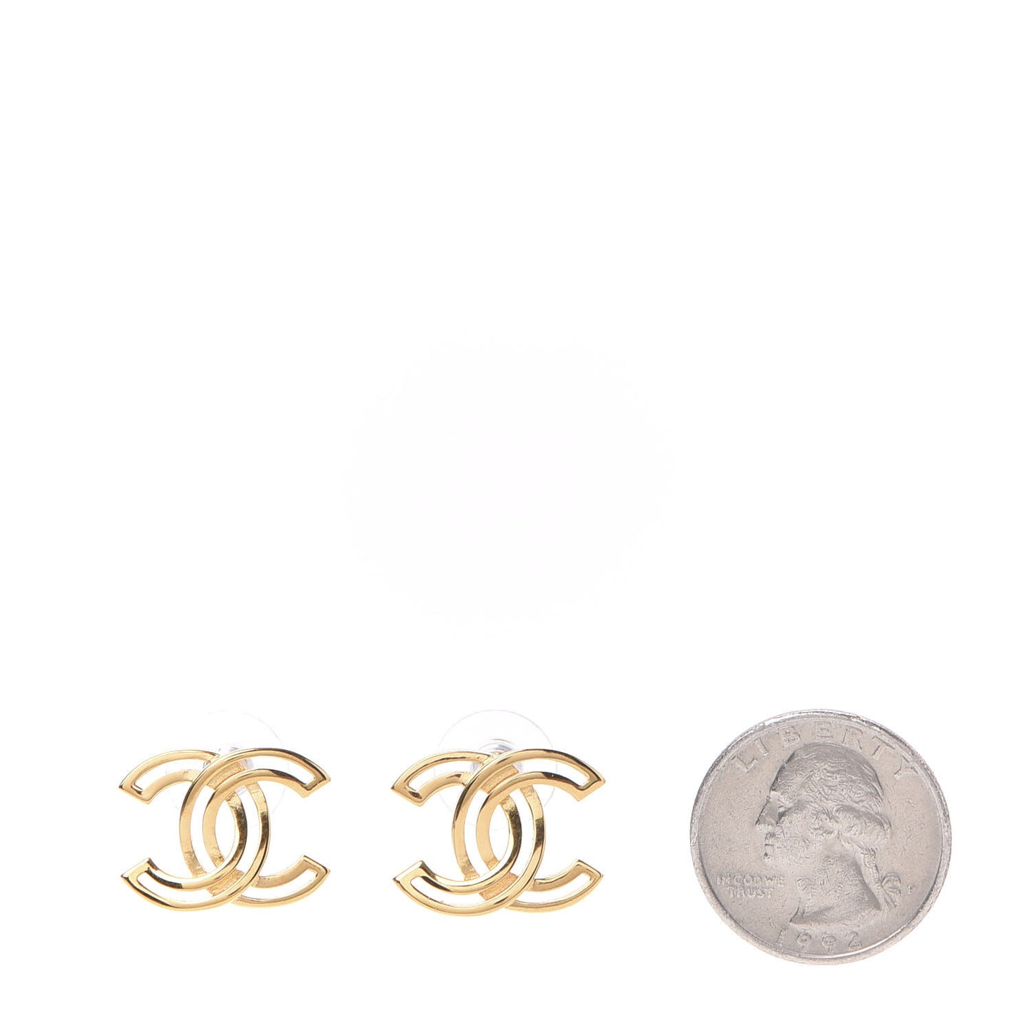 Metal Obazine CC Earrings Gold
