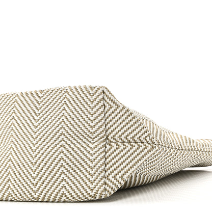 Hermes Chevron Herringbone Canvas Chennai PM Tote Etoupe 9 of 9