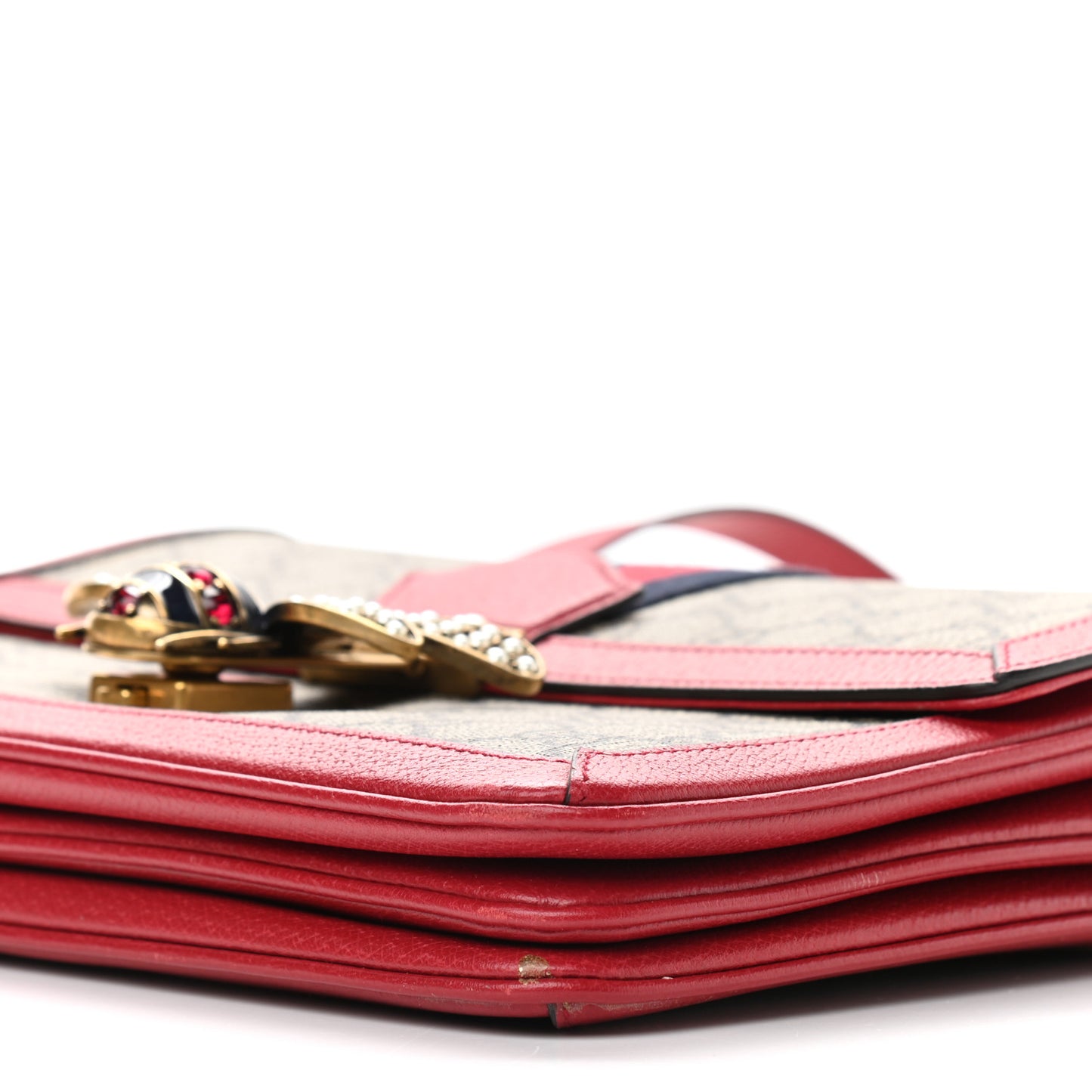 GG Supreme Monogram Medium Queen Margaret Shoulder Bag Red