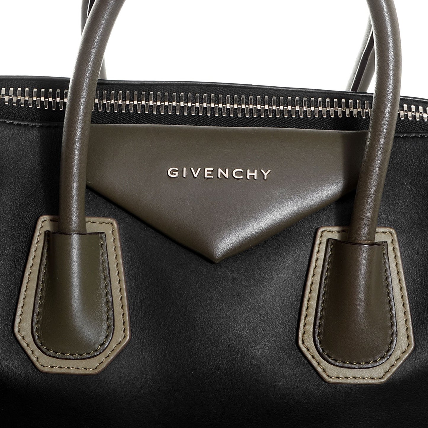 Smooth Calfskin Medium Tri-Color Antigona Black Green
