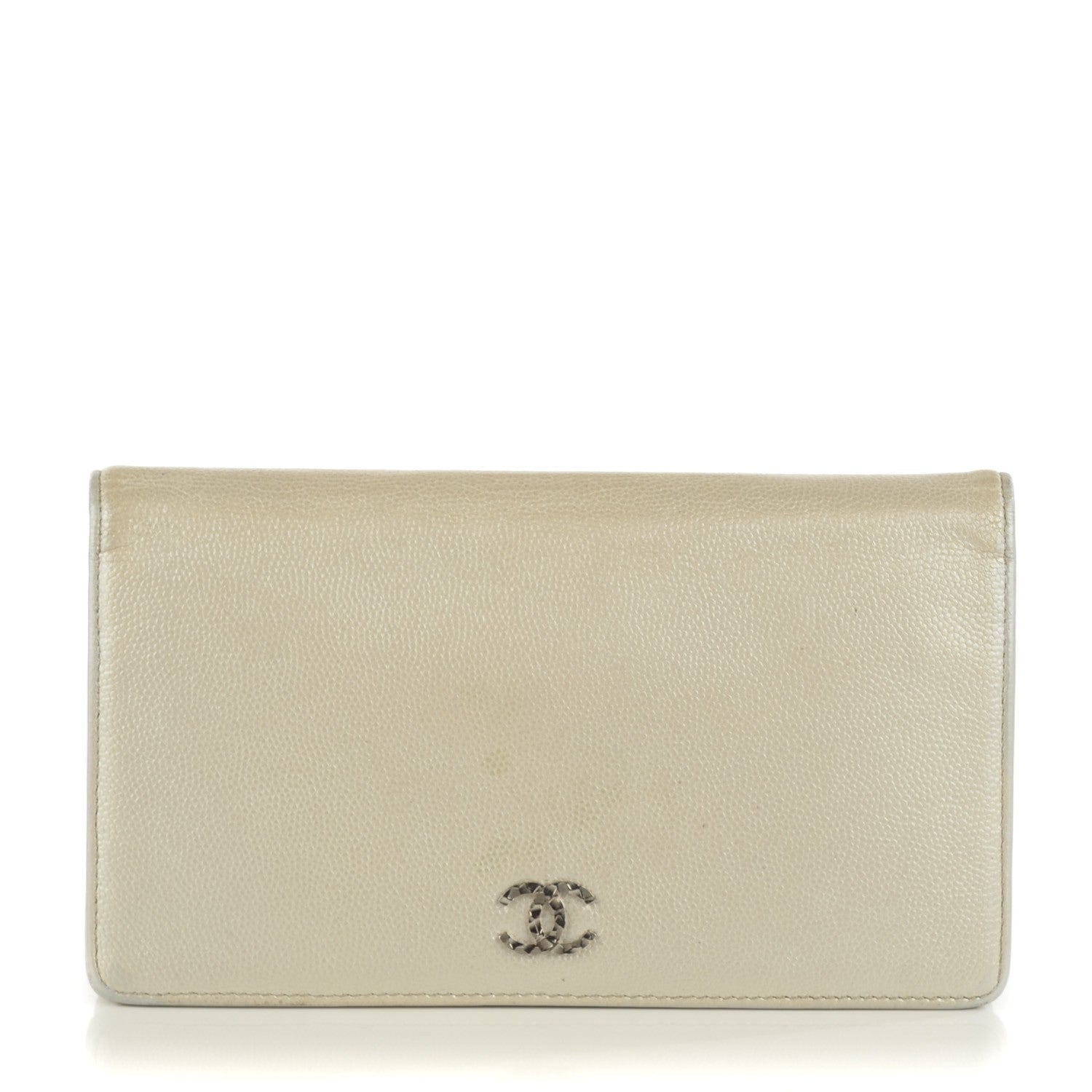 Chanel Caviar Sevruga Yen Wallet Pearl 1 of 8