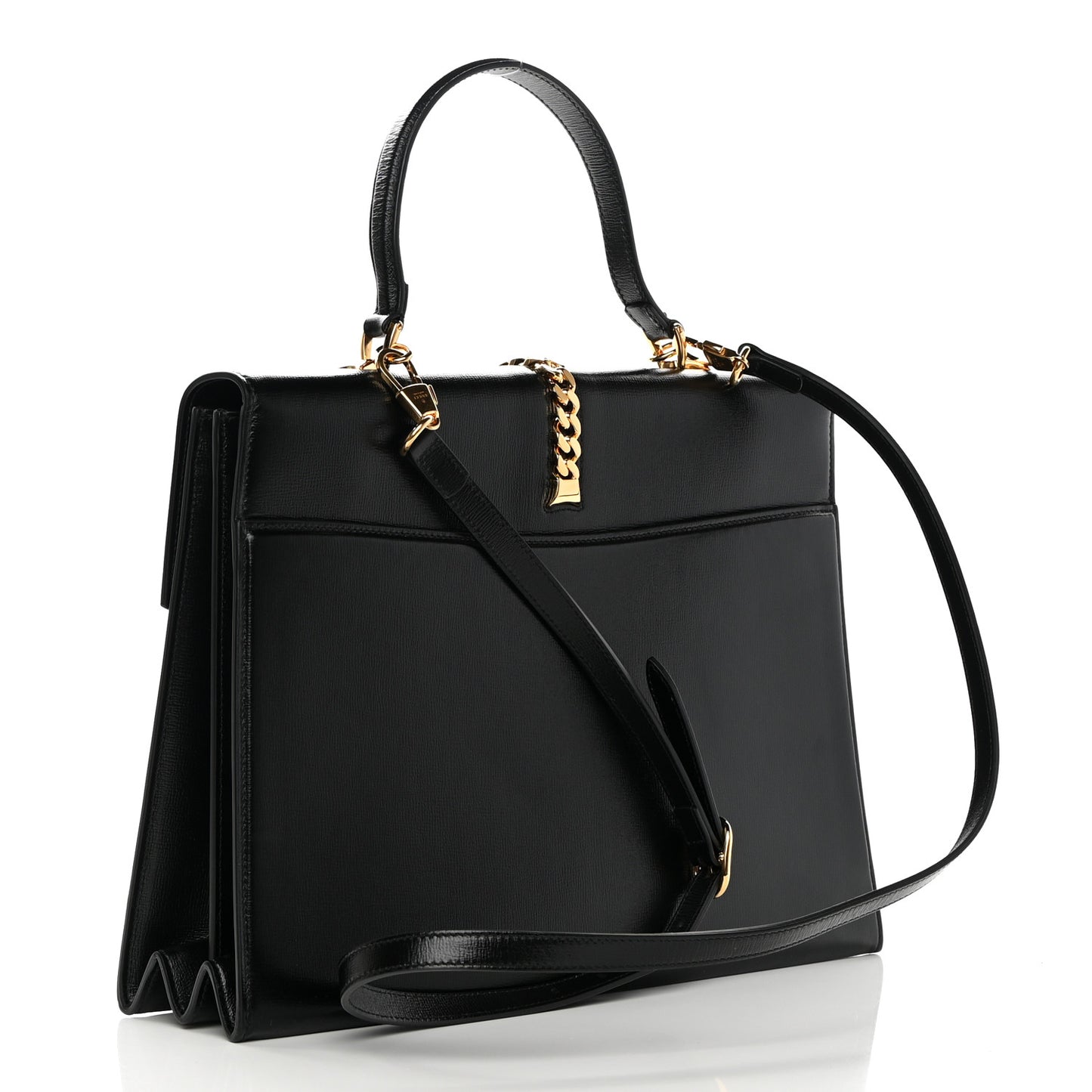 Azalea Calfskin Medium Sylvie 1969 Top Handle Bag Black