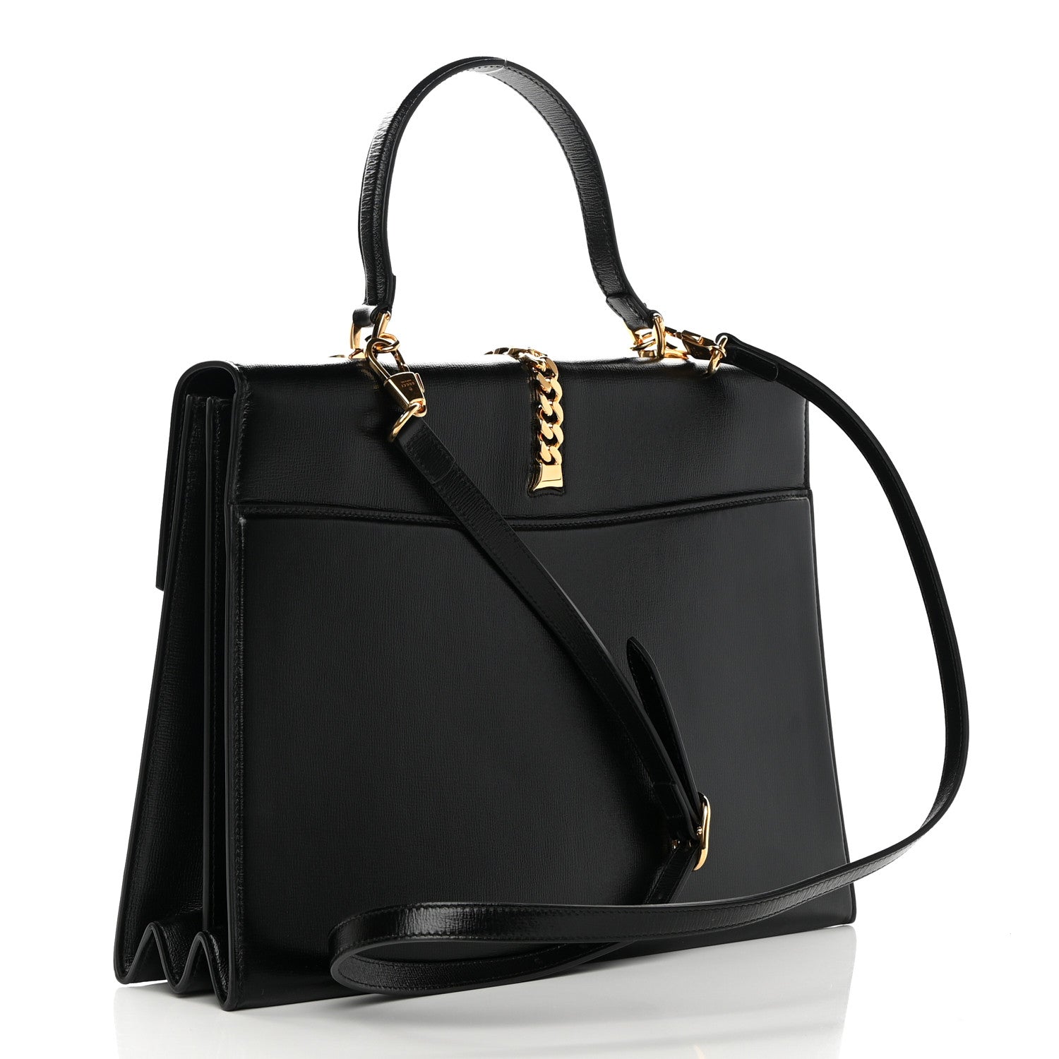 Gucci Azalea Calfskin Medium Sylvie 1969 Top Handle Bag Black 3 of 18