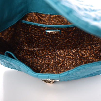 Versace Nappa Barocco Quilted Vanitas Medea Shoulder Bag Blue 5 of 7