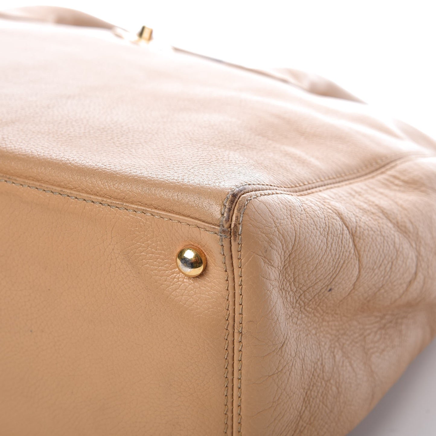 Calfskin Cerf Executive Shopper Tote Beige