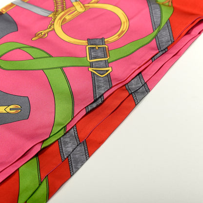 Hermes Silk Eperon D'Or Remix Maxi Twilly Rouge Rose Vif Black 4 of 4