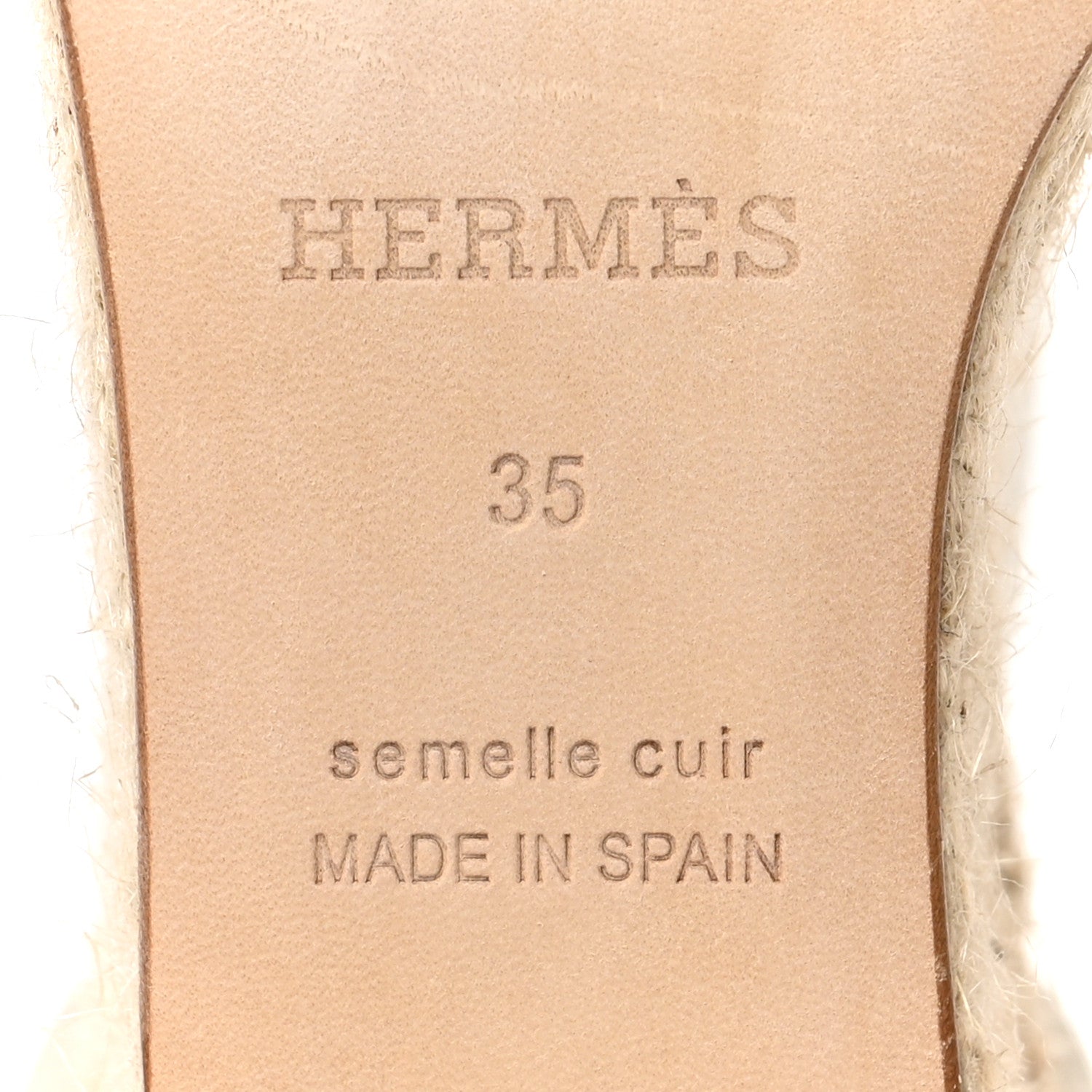 Hermes Goatskin Elda Espadrille Wedge Sandals 35 White 8 of 9