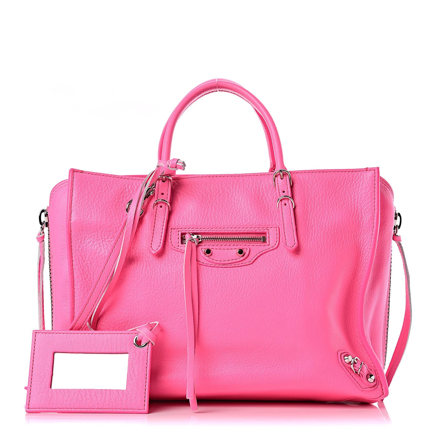 Veau Papier A6 Zip Around Tote Acid Pink