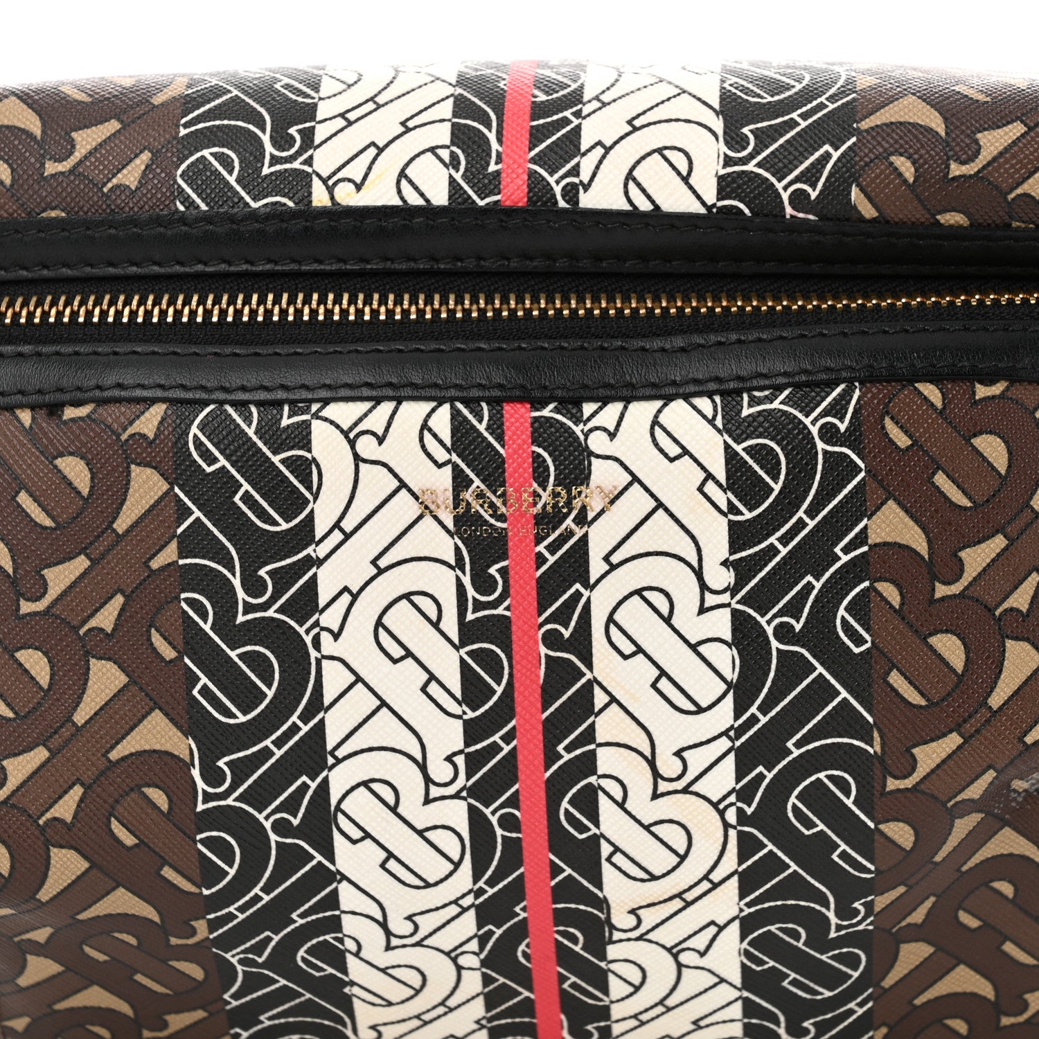 Burberry E-Canvas Monogram Stripe Medium Sonny Bum Bag Bridle Brown 8 of 10