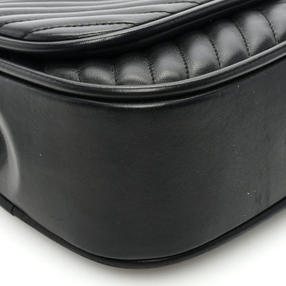 Chanel Lambskin Reverse Chevron Quilted Round Top Handle Flap Black 9 of 10