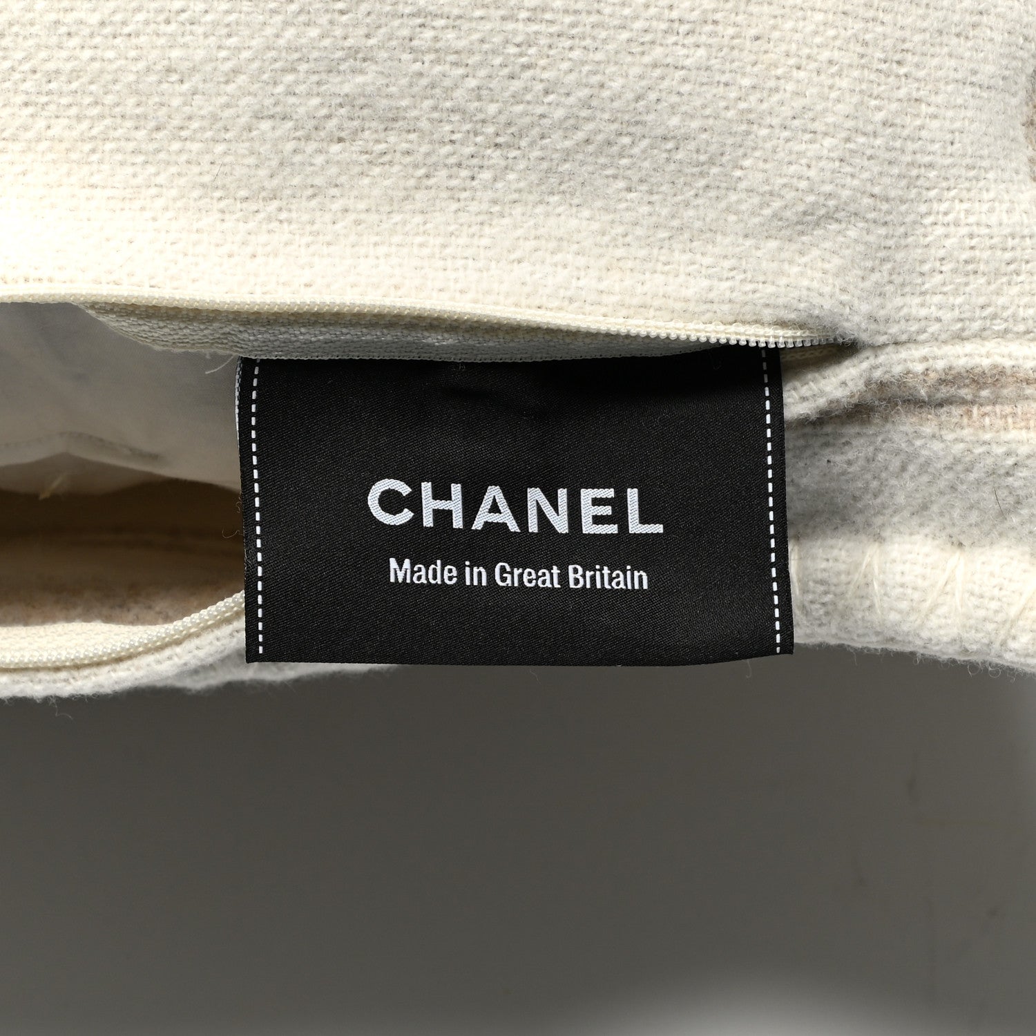Chanel Merino Wool Cashmere CC Pillow Beige Off White 3 of 3