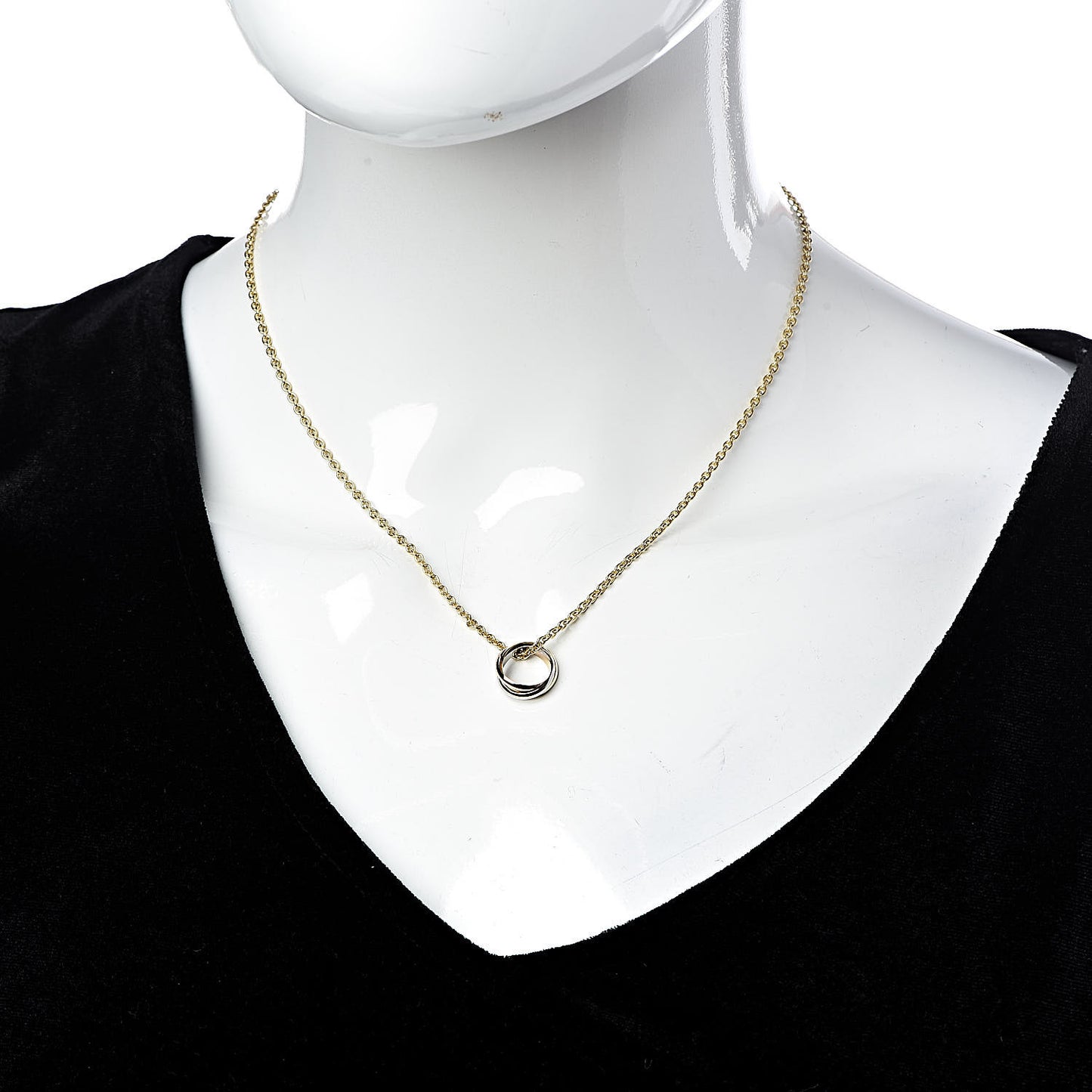 18K Pink Yellow White Gold Baby Trinity Pendant Necklace