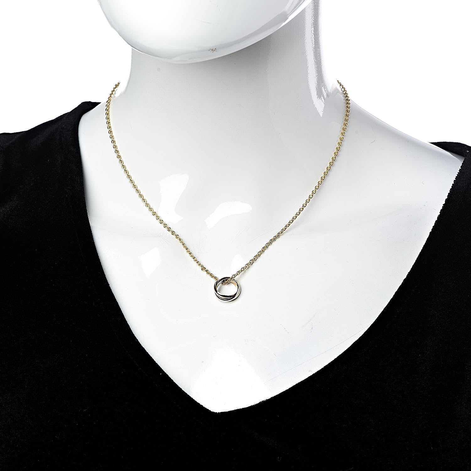 Cartier 18K Pink Yellow White Gold Baby Trinity Pendant Necklace 2 of 8