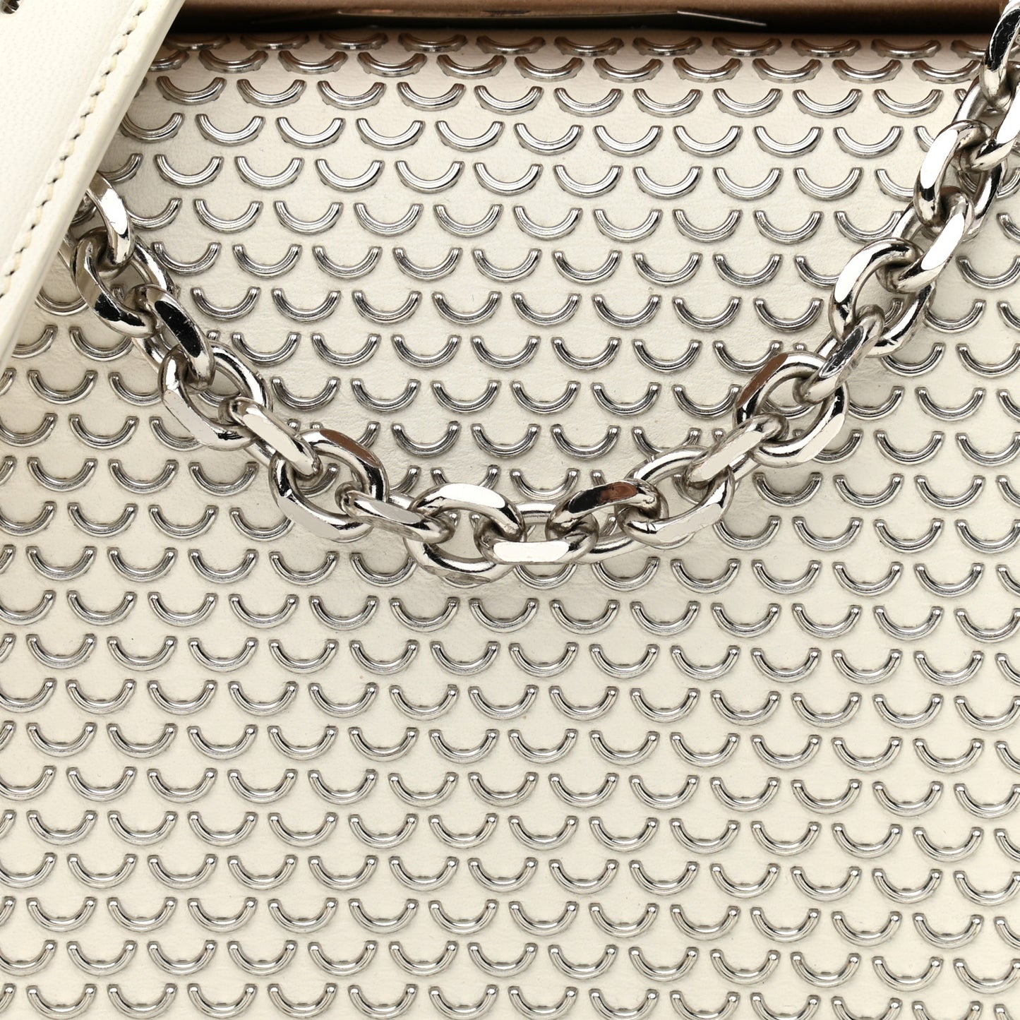 Calfskin Box Shoulder Bag 16 Cream