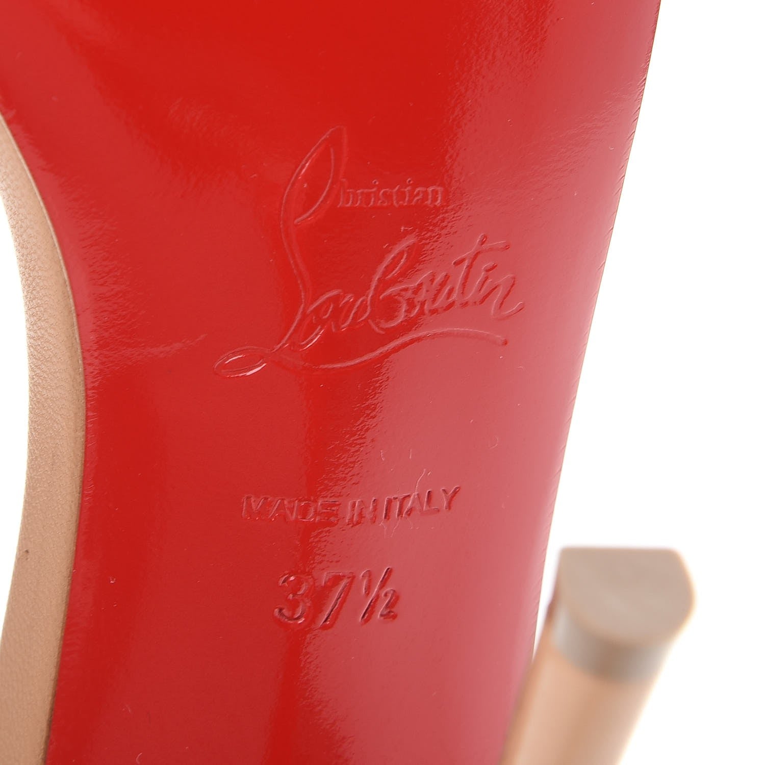 Christian Louboutin Shiny Nappa Blade Runana 100 Sandals 37.5 Nude 6 of 7