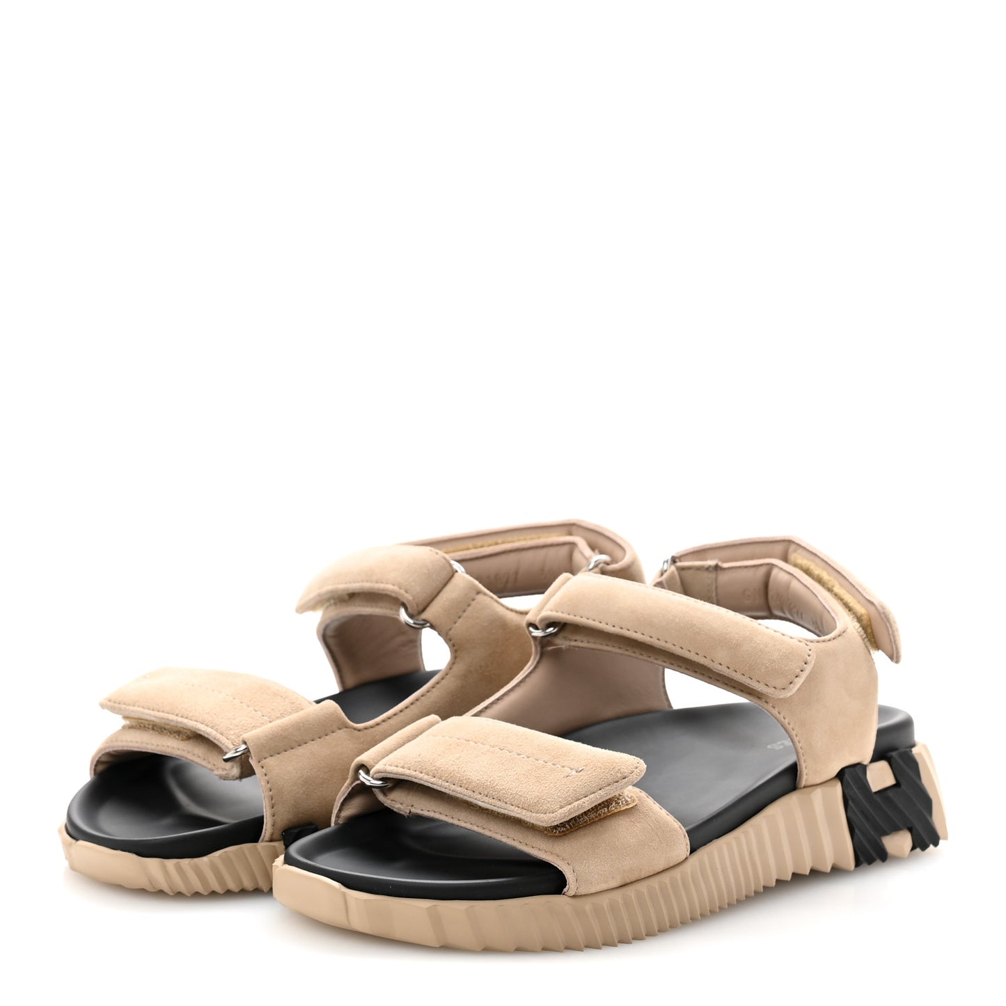 Suede Goatskin Junior Sandals 38 Beige Camel