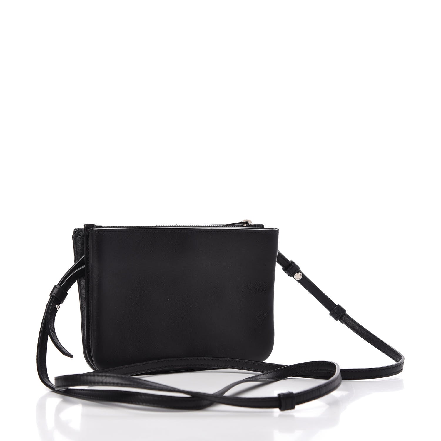 Saint Laurent Calfskin Monogram Tri Pocket Crossbody Bag Black 3 of 11