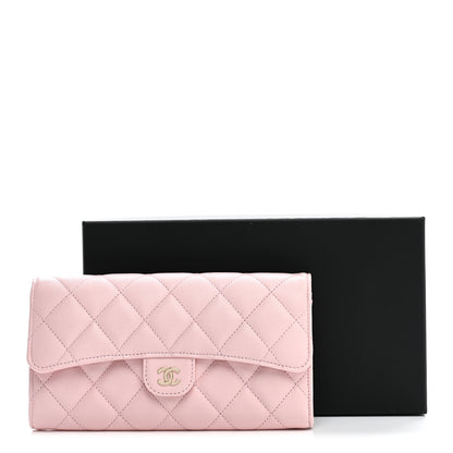 Chanel Caviar Quilted Large Gusset Flap Wallet Light Pink 10 of 10
