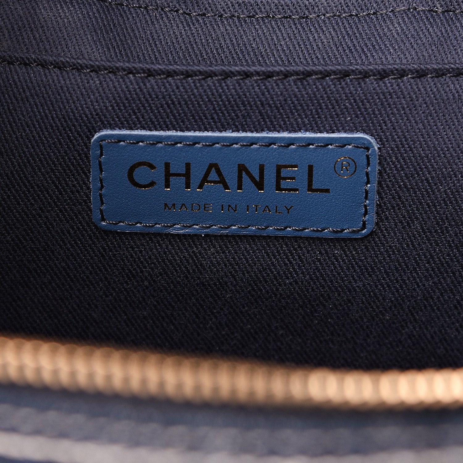 Chanel Denim Quilted Denim Trip Vanity Cosmetic Case Blue 5 of 8