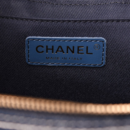 Chanel Denim Quilted Denim Trip Vanity Cosmetic Case Blue 5 of 8