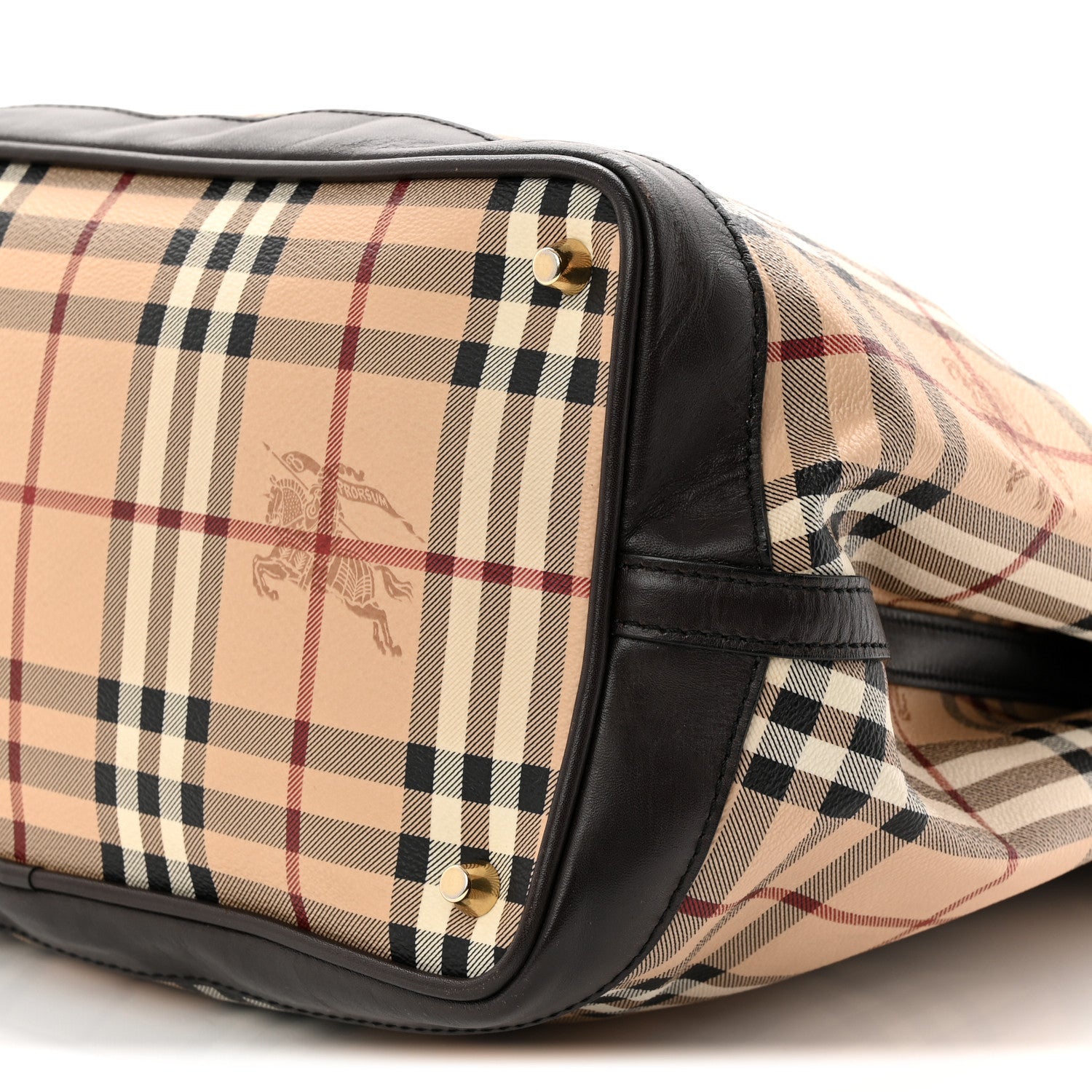 Burberry Haymarket Check Medium Golderton Tote Chocolate 11 of 12