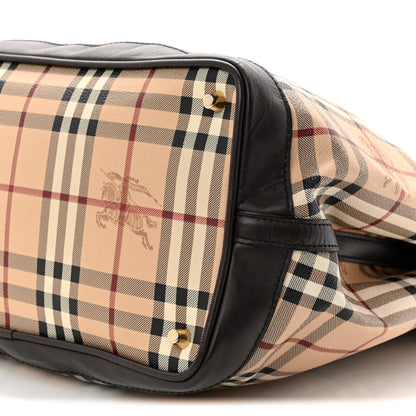 Burberry Haymarket Check Medium Golderton Tote Chocolate 11 of 12