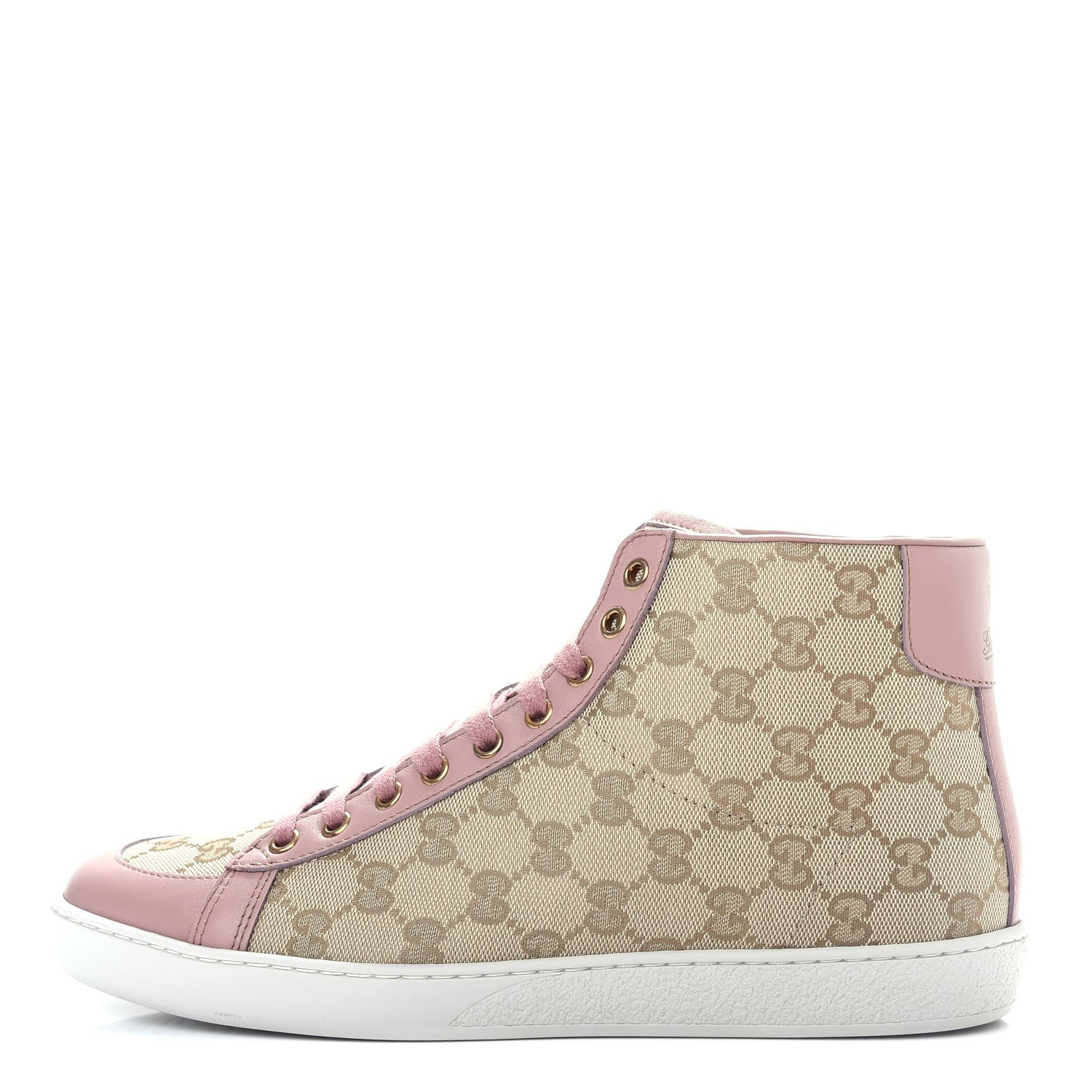 Gucci Monogram Calfskin Miro Soft Brooklyn High Top Sneakers 39.5 New Sand Dark Cipria 1 of 11