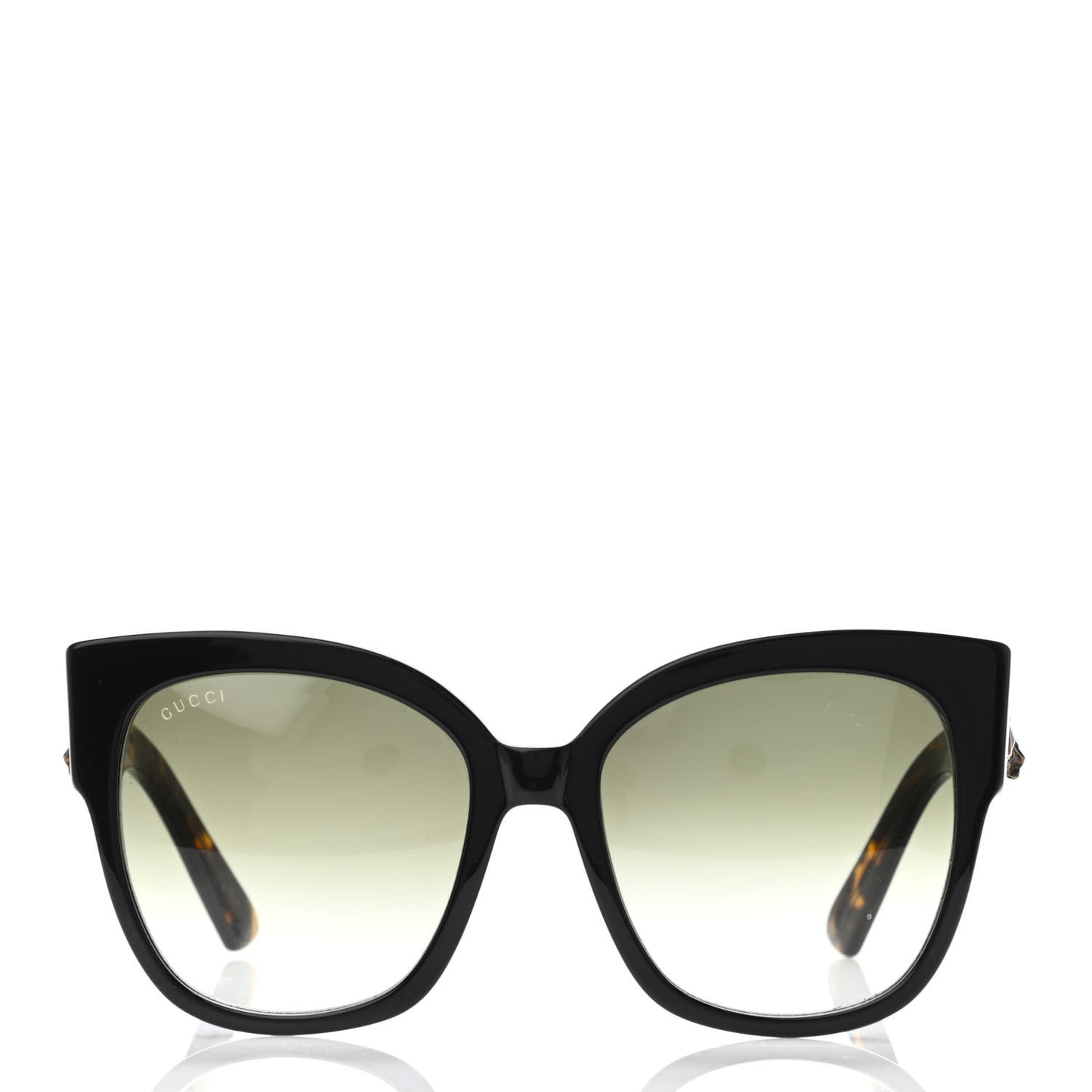 Acetate Square Frame Web Sunglasses GG0059S Black Tortoise