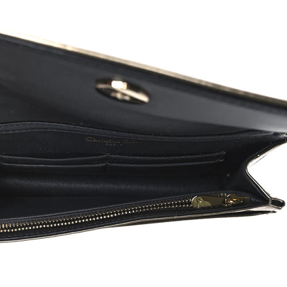 Christian Dior Metallic Patent Micro-Cannage Diorama Wallet on Chain Pouch Gold 5 of 9