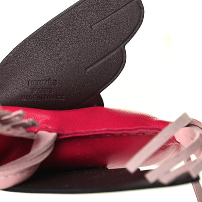 Hermes Milo Lambskin Grigri Rodeo Pegase Horse Bag Charm MM Framboise Rose Sakura Rouge Sellier 3 of 4