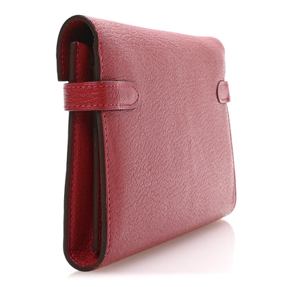 Hermes Chevre Mysore Kelly Longue Wallet Rouge Casaque 6 of 16