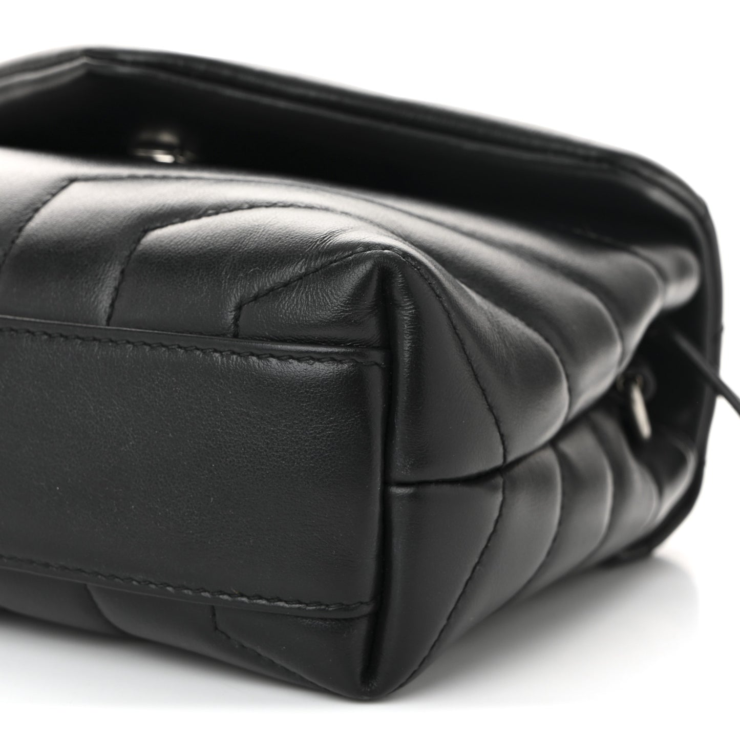Calfskin Y Quilted Monogram Toy Loulou Crossbody Bag Black