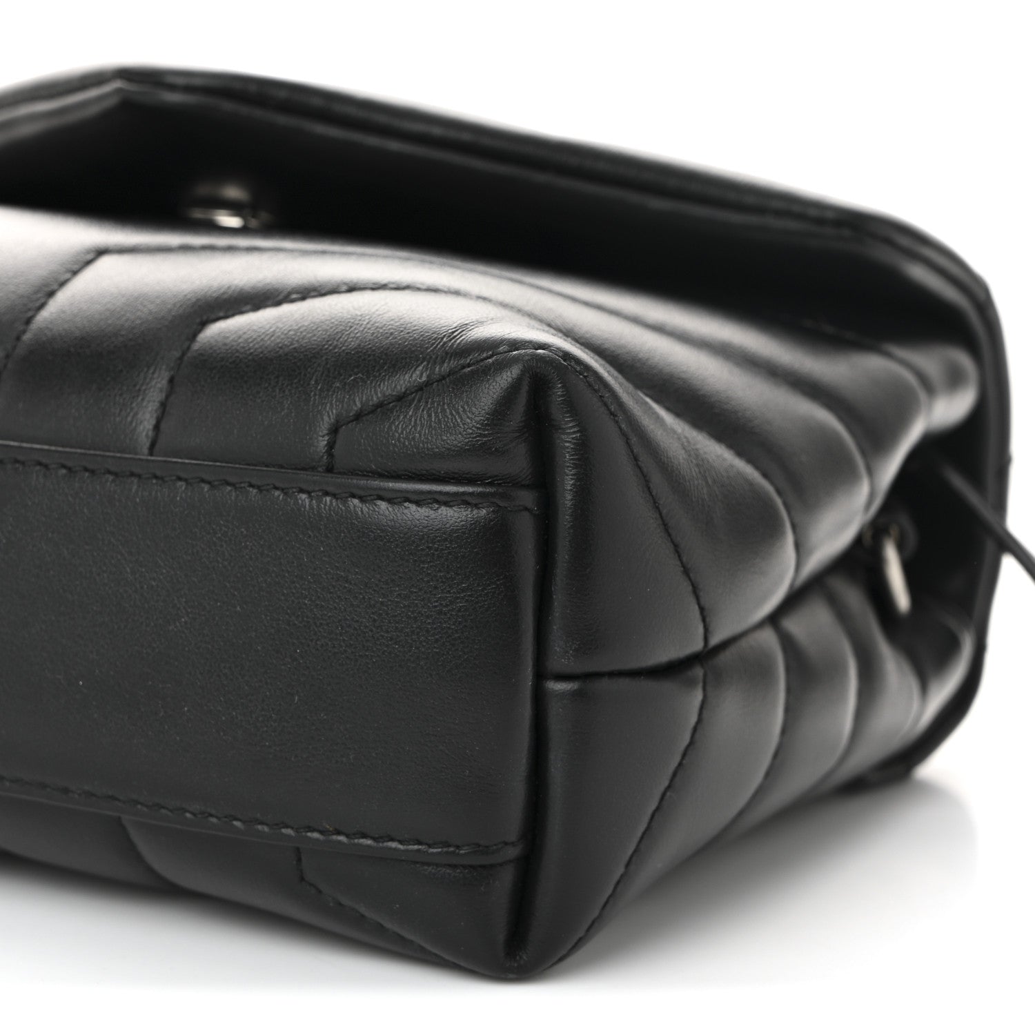 Saint Laurent Calfskin Y Quilted Monogram Toy Loulou Crossbody Bag Black 10 of 10