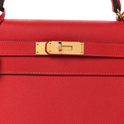 Hermes Epsom Kelly Sellier 32 Rouge Casaque 8 of 12