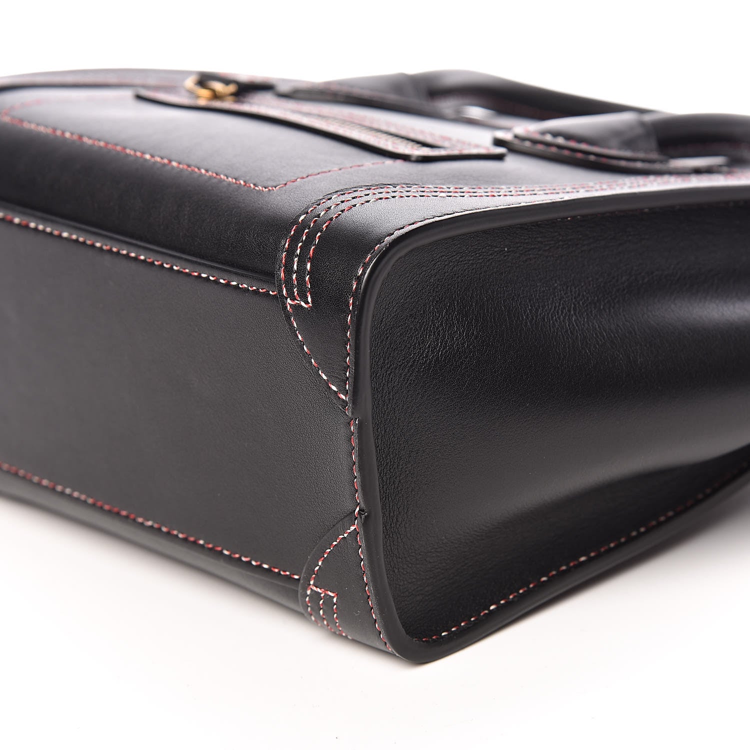 Celine Smooth Calfskin Multicolor Stitch Nano Luggage Black 13 of 13