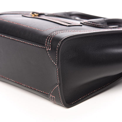 Celine Smooth Calfskin Multicolor Stitch Nano Luggage Black 13 of 13